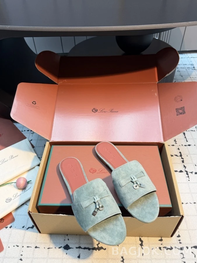 로로피아나 로로피아나 스웨이드 보우 슬라이드 샌들 상세 이미지