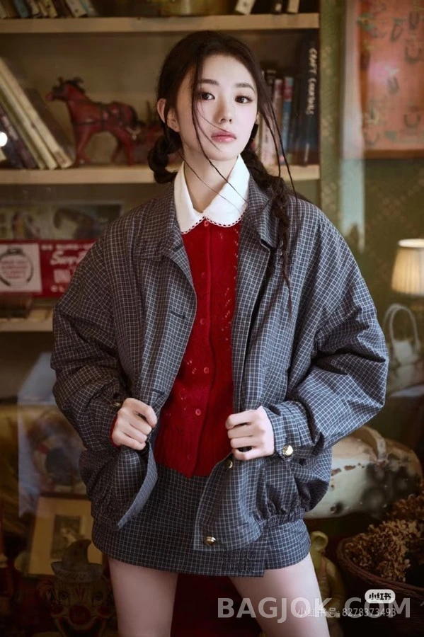 미우미우 미우미우 학원풍 격자무늬 셔츠 상세 이미지