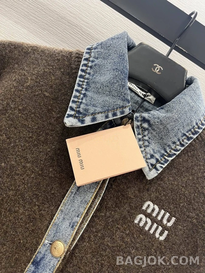 미우미우 미우미우 데님 콤비 니트 가디건 상세 이미지