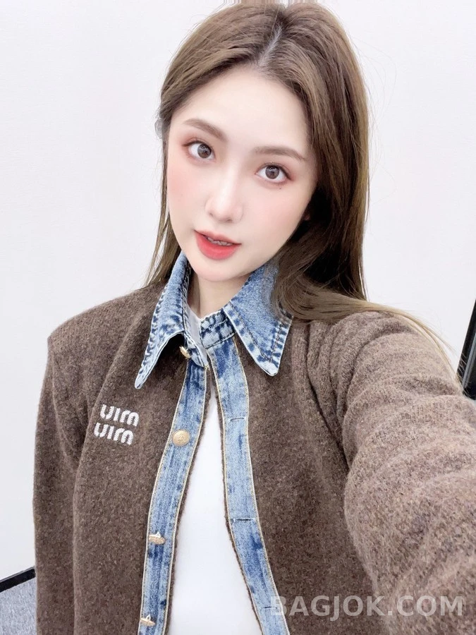 미우미우 미우미우 데님 콤비 니트 가디건 상세 이미지