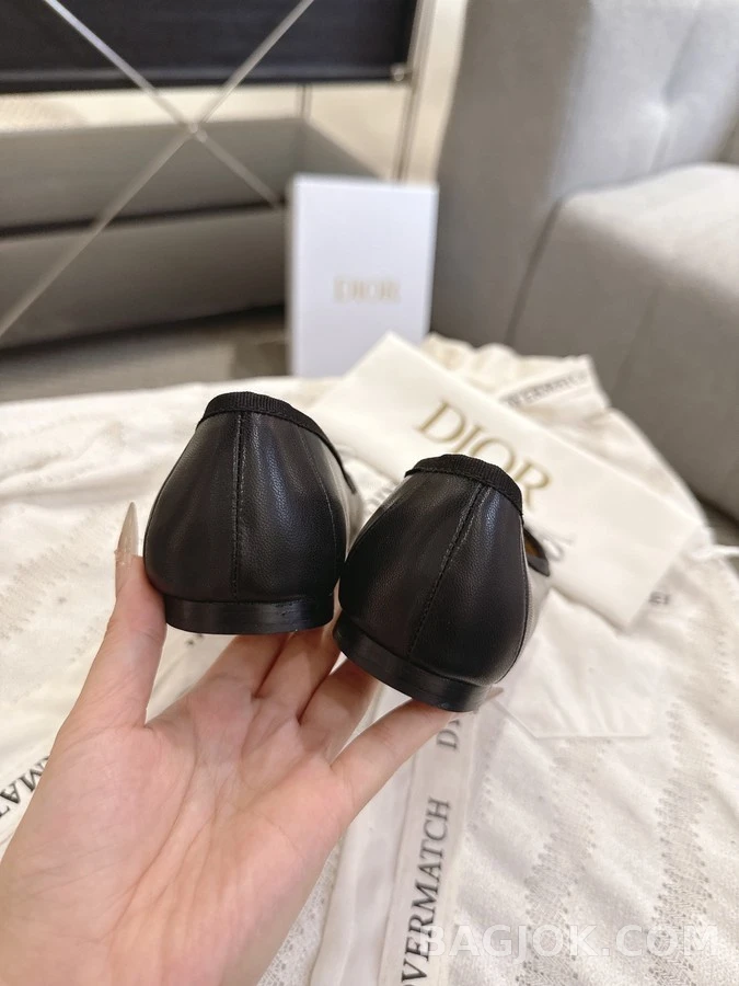 디올 디올 로고 리본 발레리나 플랫 상세 이미지