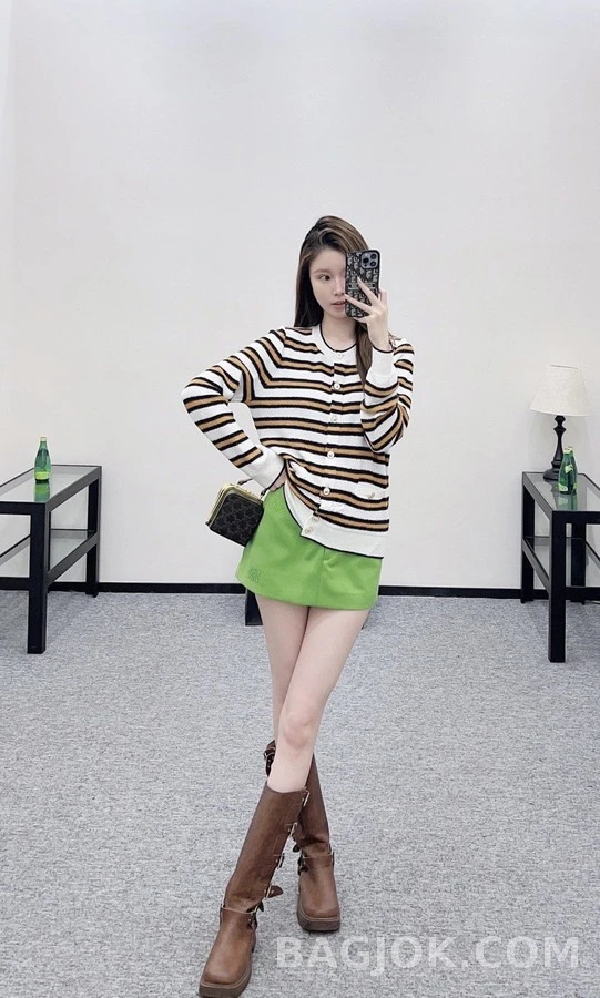 샤넬 샤넬 원넥 니트 스트라이프 가디건 상세 이미지