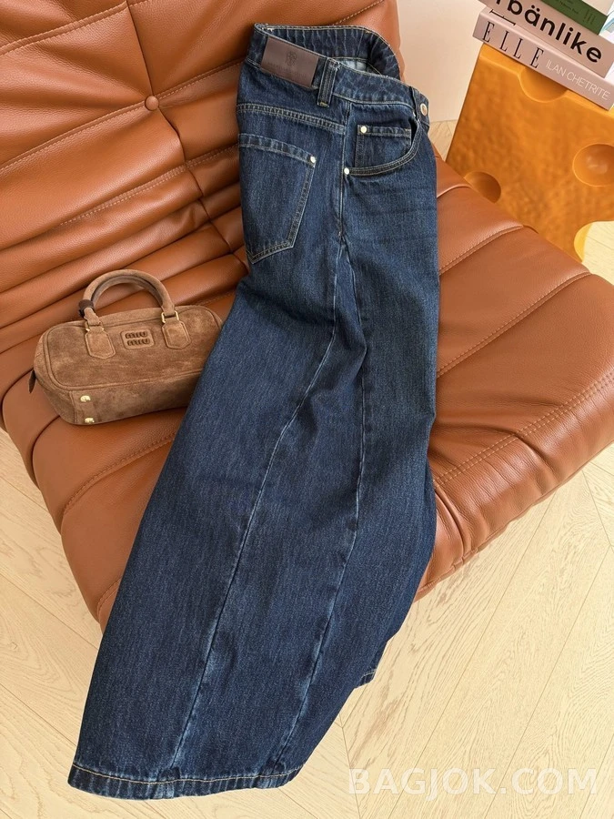 브루넬로 쿠치넬리 브루넬로 쿠치넬리 와이드핏 롤업 데님 팬츠 상세 이미지