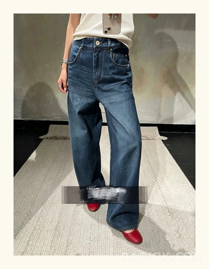 브루넬로 쿠치넬리 브루넬로 쿠치넬리 와이드핏 롤업 데님 팬츠 상세 이미지