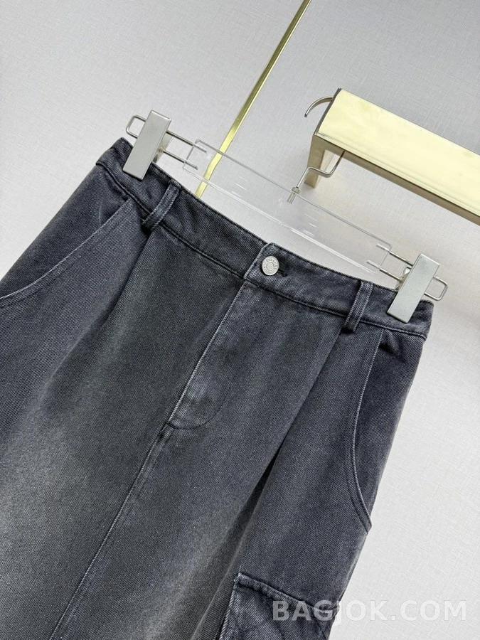 샤넬 샤넬 퀼팅 카고 데님 스커트 상세 이미지