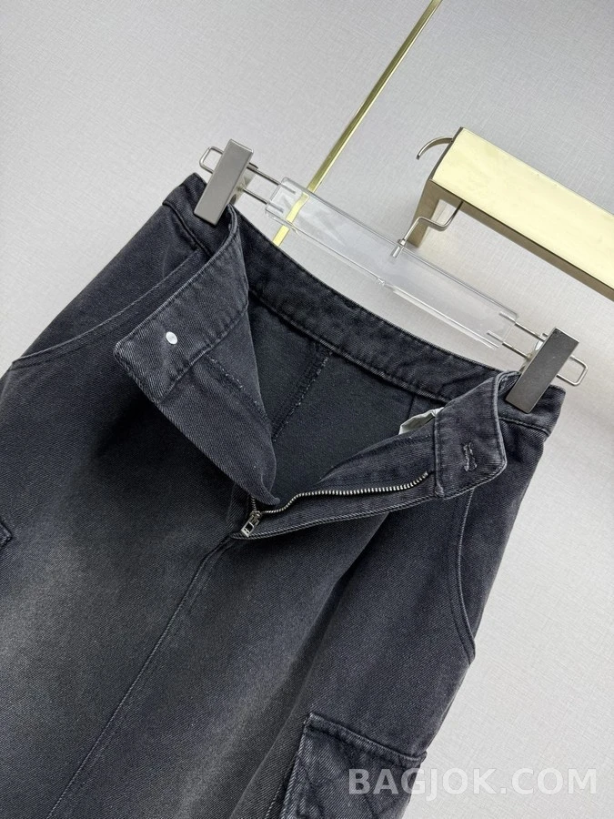 샤넬 샤넬 퀼팅 카고 데님 스커트 상세 이미지