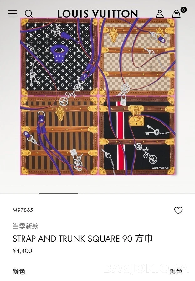 루이비통 루이비통 스트랩 앤 트렁크 스퀘어 스카프 상세 이미지