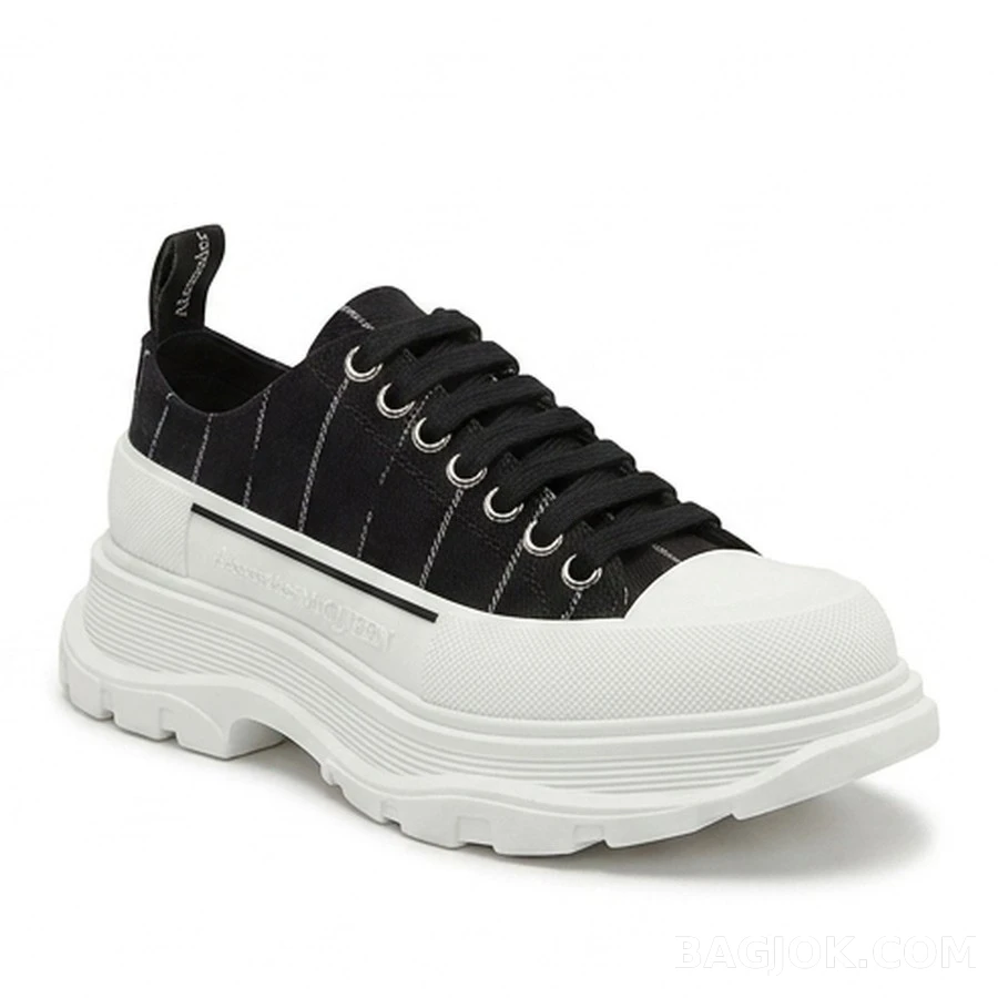 알렉산더 맥퀸 알렉산더 맥퀸 스트라이프 캔버스 플랫폼 스니커즈 상세 이미지