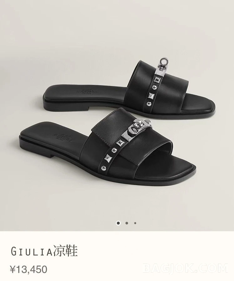 에르메스 에르메스 스터드 버클 플랫 샌들 상세 이미지