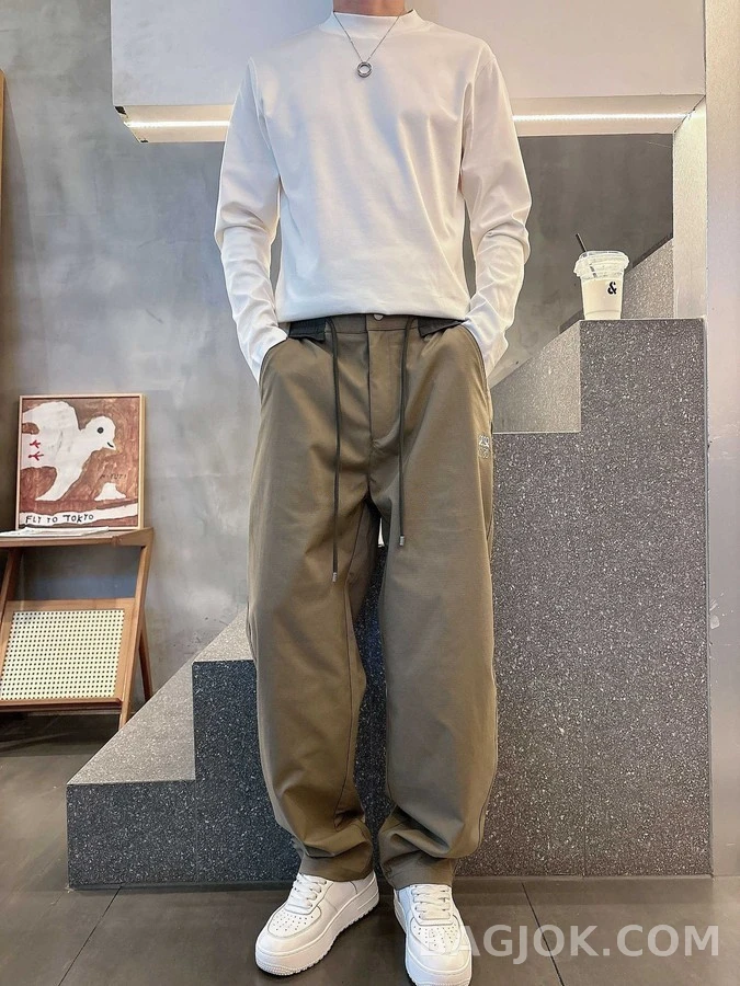 로에베 로에베 아나그램 자수 드로스트링 팬츠 상세 이미지