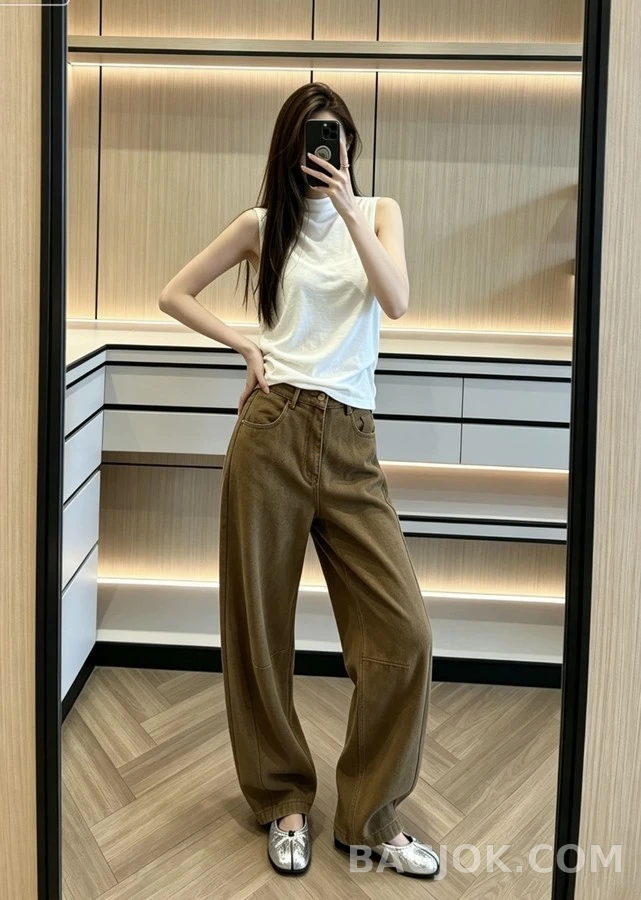브루넬로 쿠치넬리 브루넬로 쿠치넬리 커브드 레그 데님 팬츠 상세 이미지