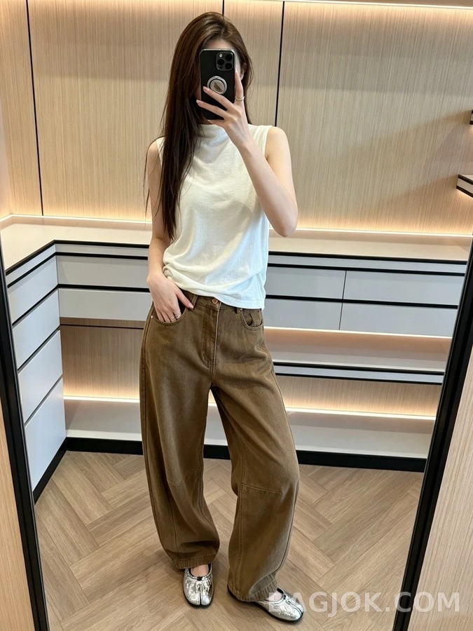 브루넬로 쿠치넬리 브루넬로 쿠치넬리 커브드 레그 데님 팬츠 상세 이미지