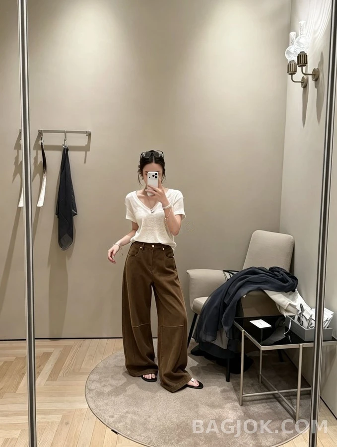 브루넬로 쿠치넬리 브루넬로 쿠치넬리 커브드 레그 데님 팬츠 상세 이미지