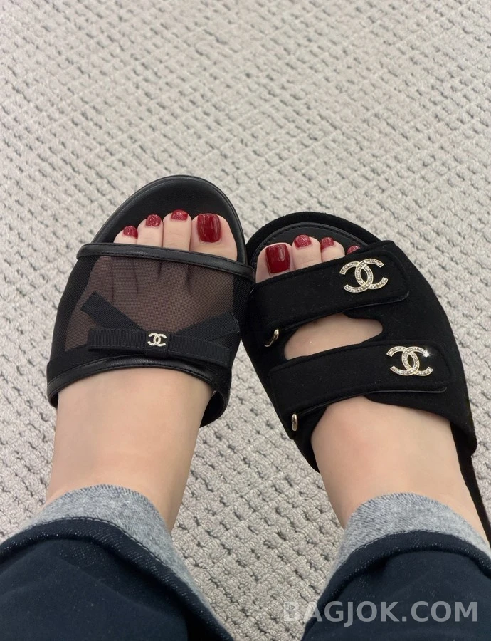 샤넬 샤넬 리본 메쉬 슬라이드 상세 이미지