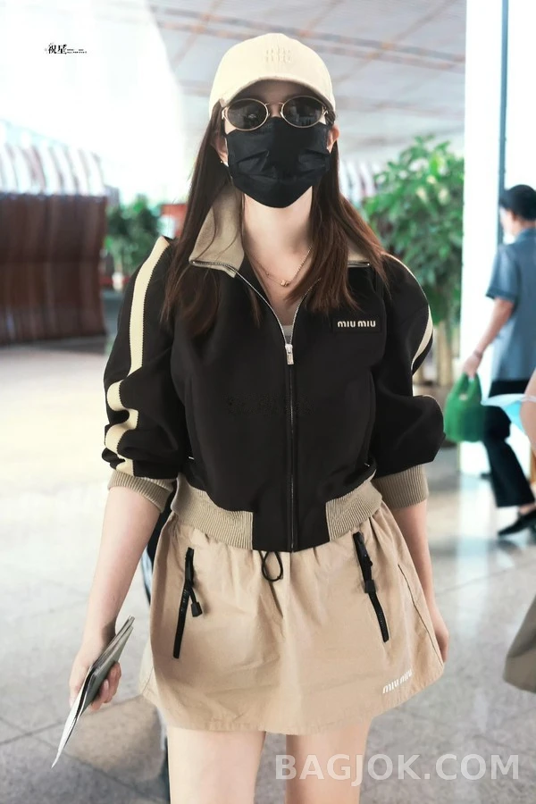 미우미우 미우미우 로고 드로스트링 스커트 상세 이미지