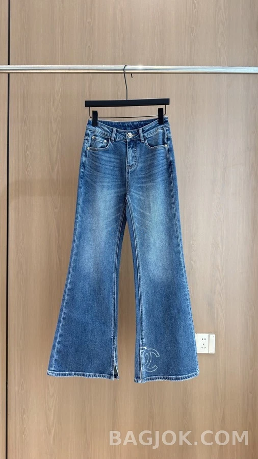 샤넬 샤넬 자수 플레어 데님 팬츠 상세 이미지