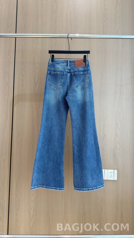 샤넬 샤넬 자수 플레어 데님 팬츠 상세 이미지