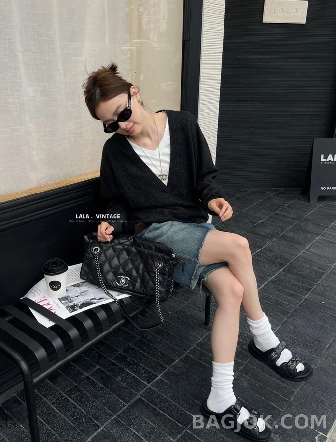 샤넬 샤넬 퀼팅 더블 C 벨크로 샌들 상세 이미지
