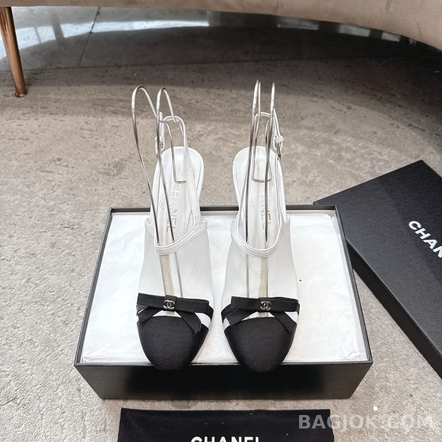 샤넬 샤넬 메쉬 리본 슬링백 힐 상세 이미지