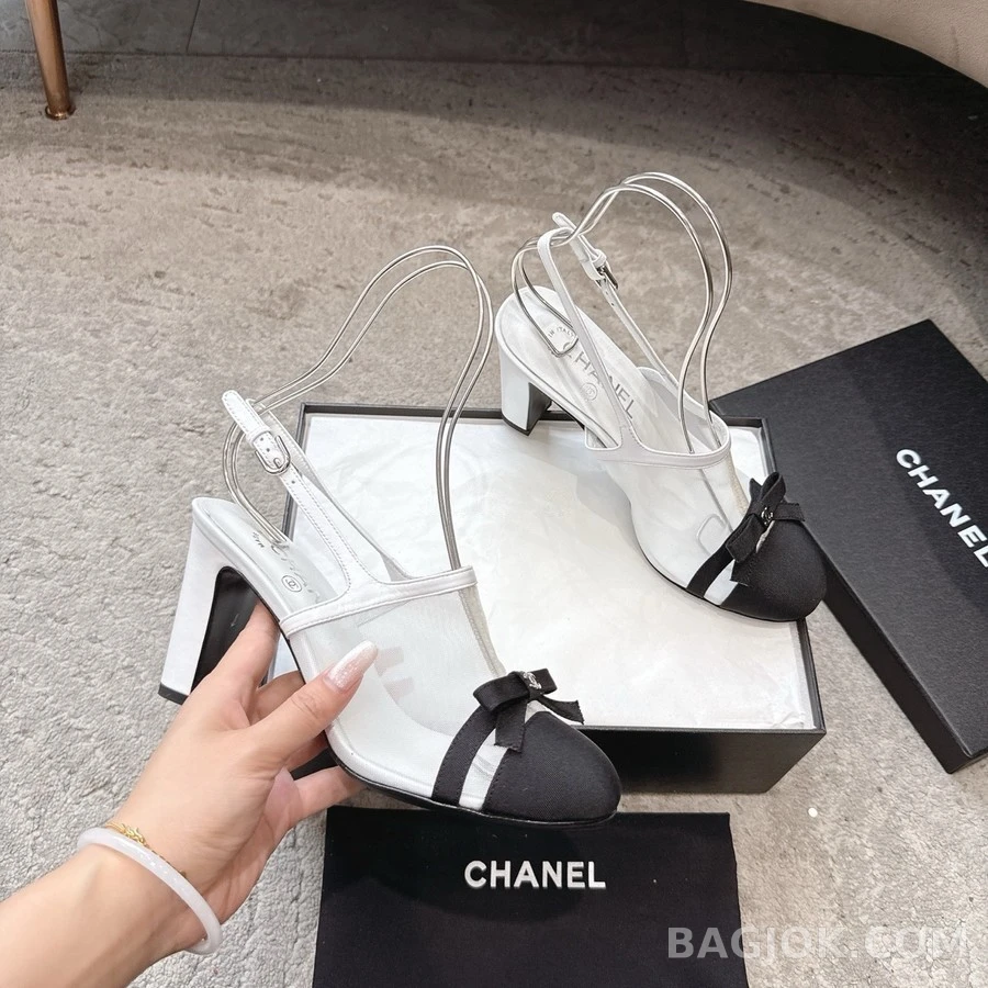 샤넬 샤넬 메쉬 리본 슬링백 힐 상세 이미지