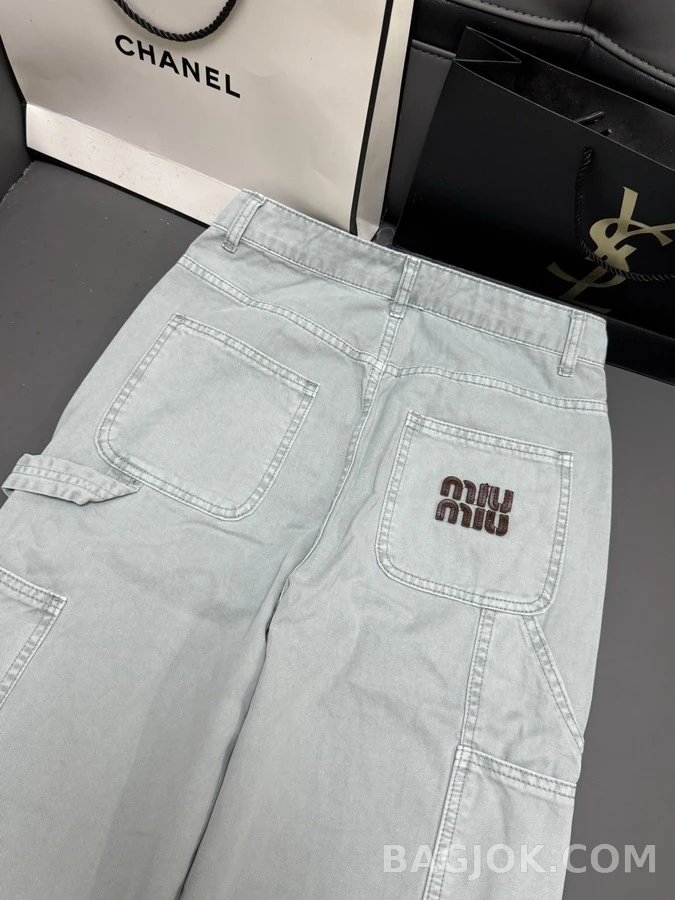 미우미우 미우미우 워크웨어 와이드 팬츠 상세 이미지
