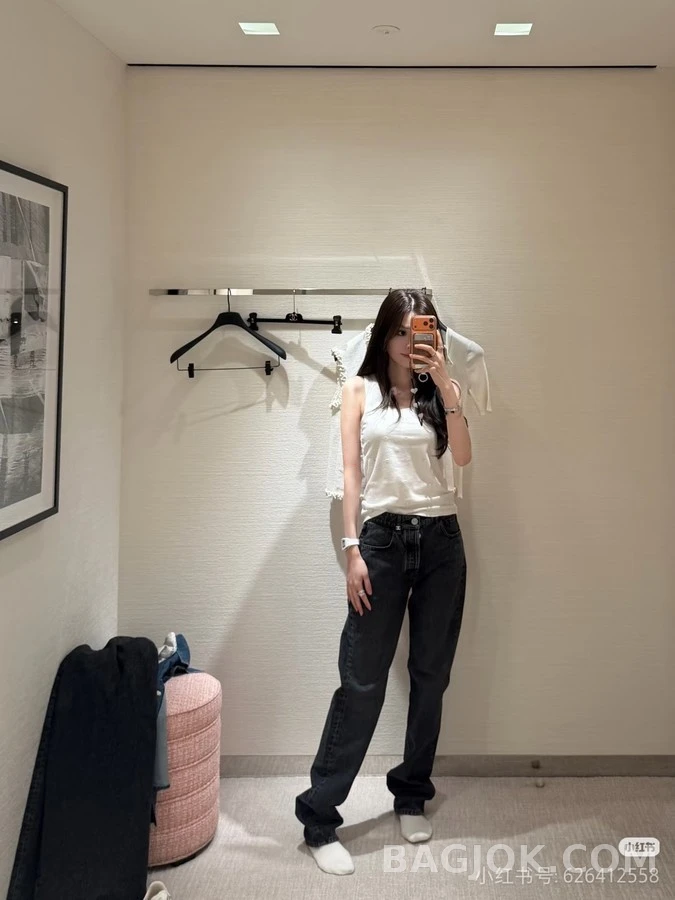 샤넬 샤넬 메탈 로고 스트레이트 데님 상세 이미지