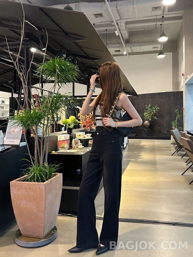 생로랑 세인트로랑 로고 와이드 데님 팬츠 상세 이미지