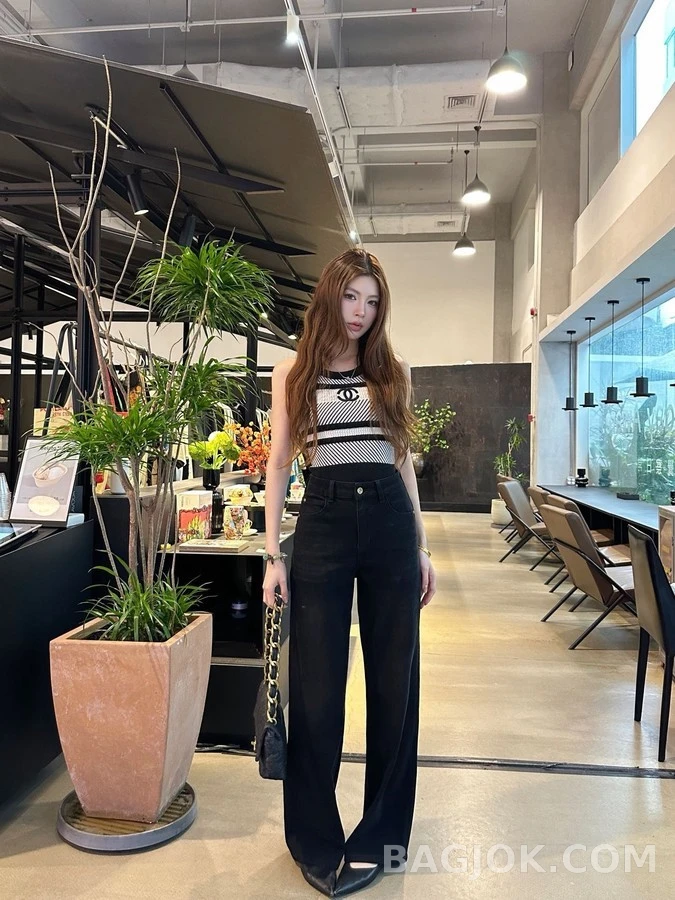생로랑 세인트로랑 로고 와이드 데님 팬츠 상세 이미지