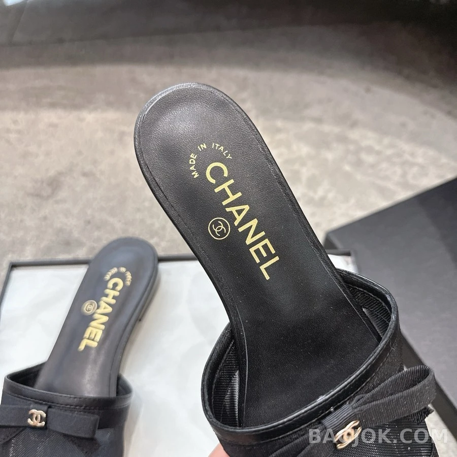샤넬 샤넬 메쉬 보우 플랫 샌들 상세 이미지