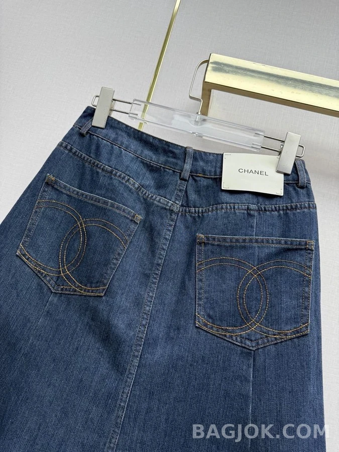 샤넬 샤넬 더블 C 데님 플레어 스커트 상세 이미지