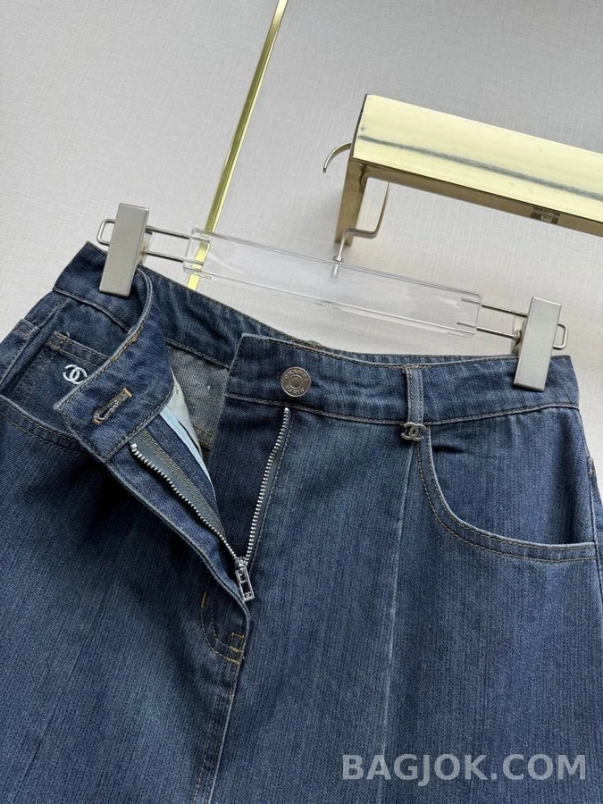 샤넬 샤넬 더블 C 데님 플레어 스커트 상세 이미지