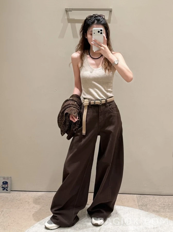 브루넬로 쿠치넬리 브루넬로 쿠치넬리 트윌 와이드 팬츠 상세 이미지