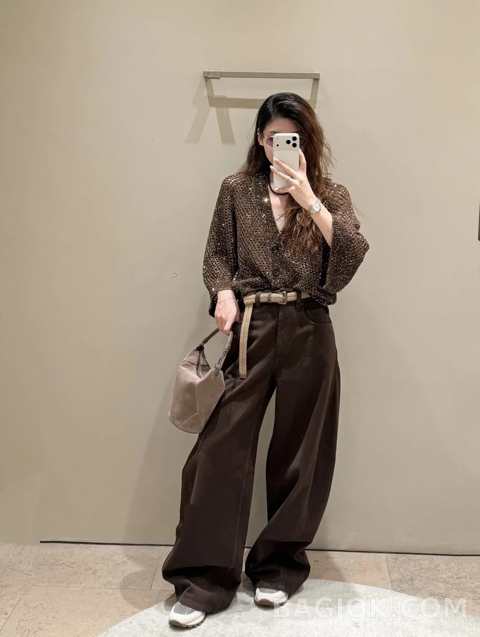 브루넬로 쿠치넬리 브루넬로 쿠치넬리 트윌 와이드 팬츠 상세 이미지