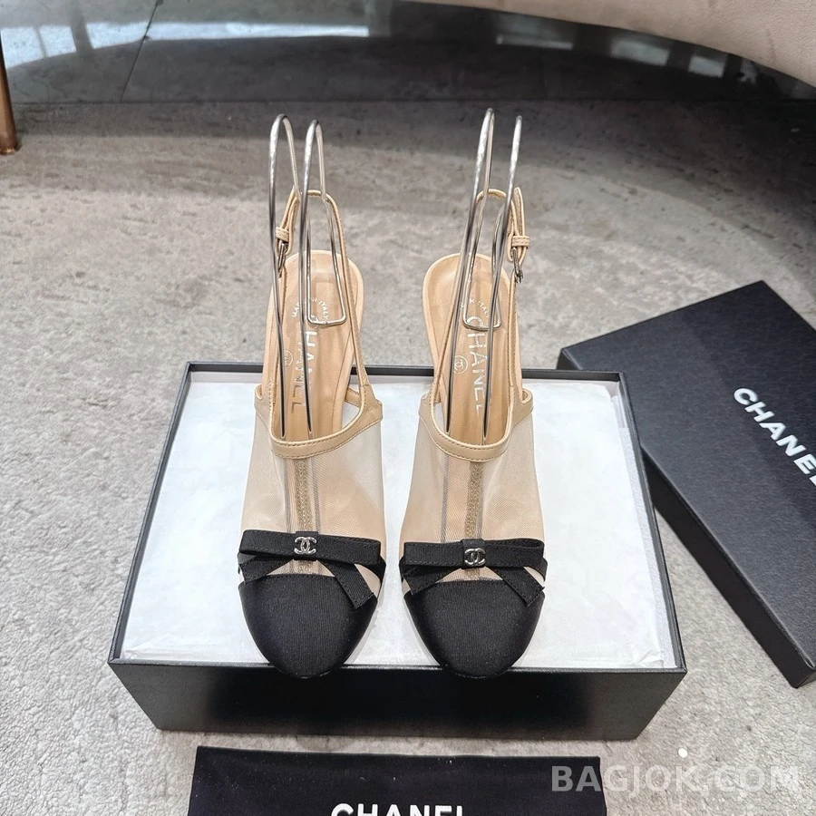 샤넬 샤넬 망사 리본 슬링백 힐 상세 이미지