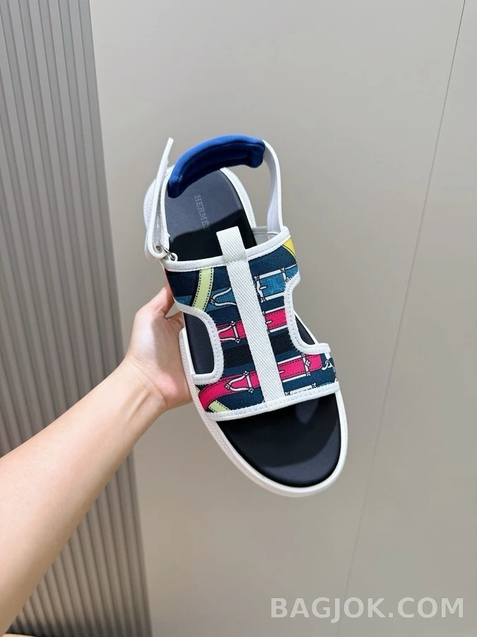 에르메스 에르메스 컬러 패턴 샌들 상세 이미지
