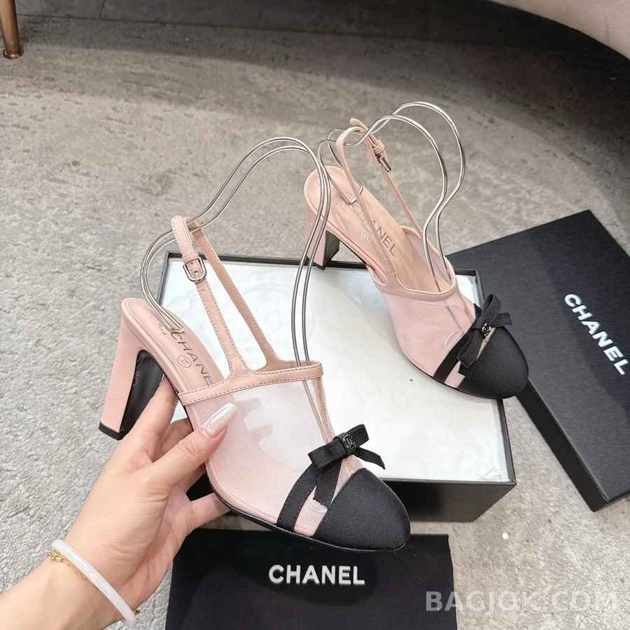 샤넬 샤넬 메쉬 보우 슬링백 힐 상세 이미지