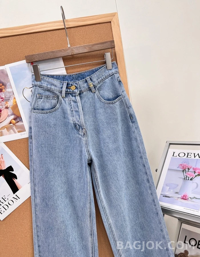 샤넬 샤넬 워싱 와이드 스트레이트 데님 팬츠 상세 이미지