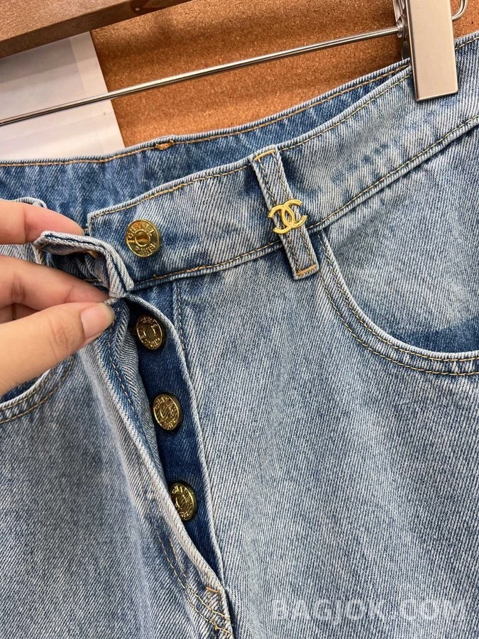 샤넬 샤넬 워싱 와이드 스트레이트 데님 팬츠 상세 이미지
