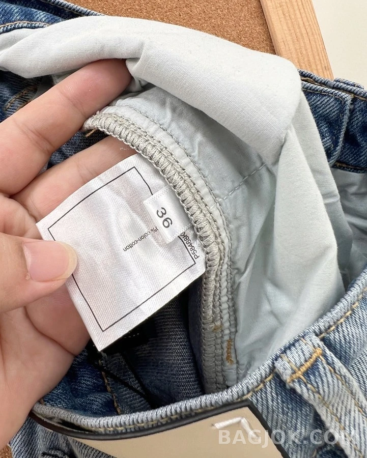 샤넬 샤넬 워싱 와이드 스트레이트 데님 팬츠 상세 이미지