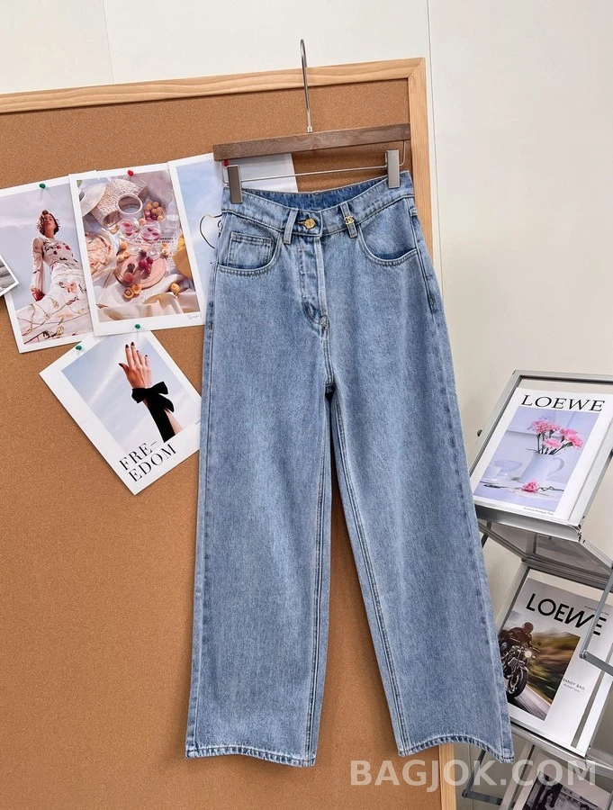 샤넬 샤넬 워싱 와이드 스트레이트 데님 팬츠 상세 이미지