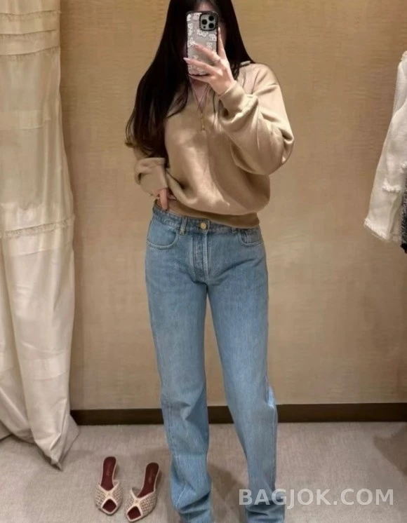 샤넬 샤넬 워싱 와이드 스트레이트 데님 팬츠 상세 이미지