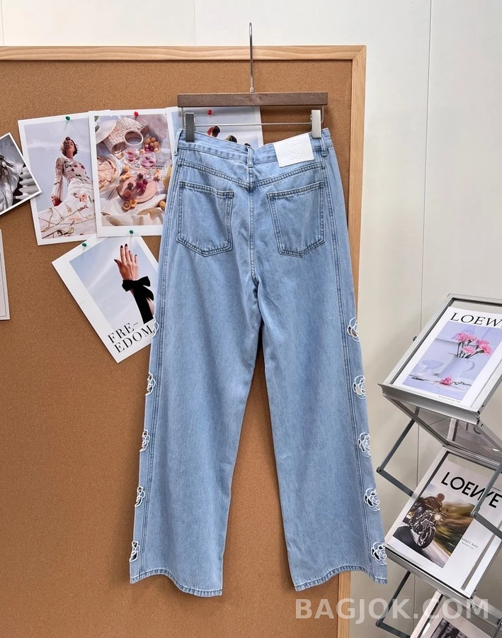 샤넬 샤넬 오픈워크 로고 데님 팬츠 상세 이미지