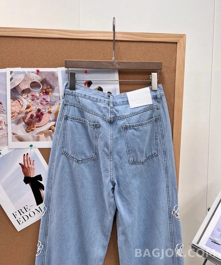 샤넬 샤넬 오픈워크 로고 데님 팬츠 상세 이미지