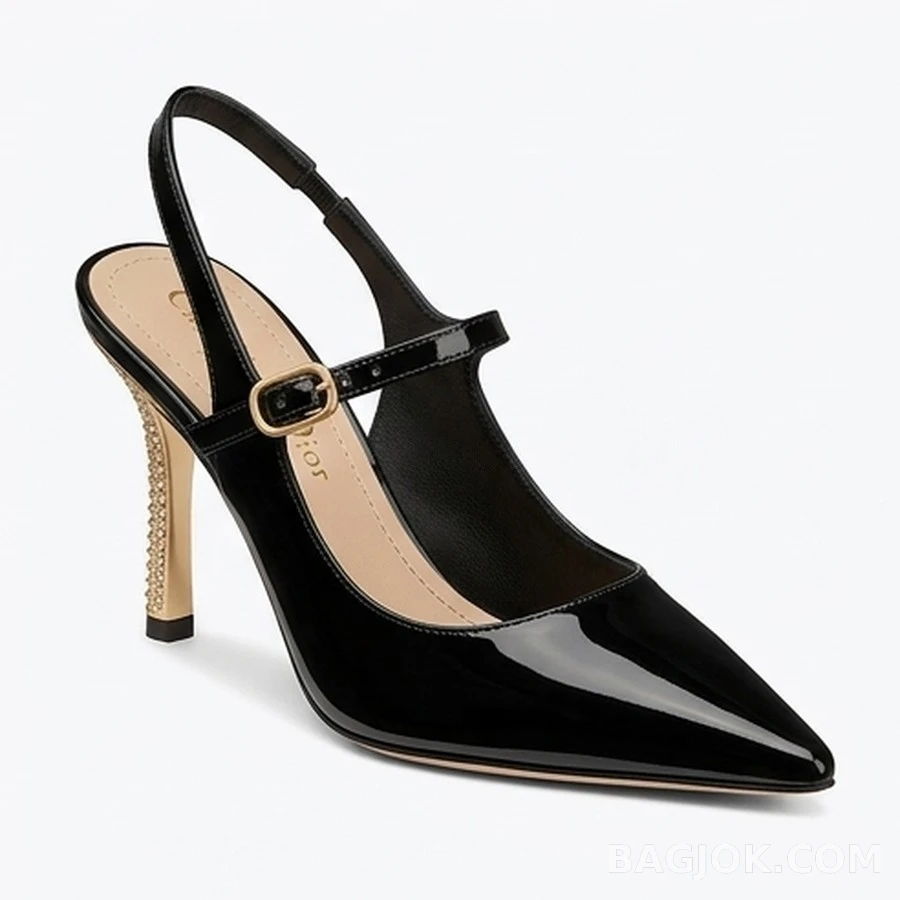 디올 디올 페이턴트 장식 힐 슬링백 상세 이미지