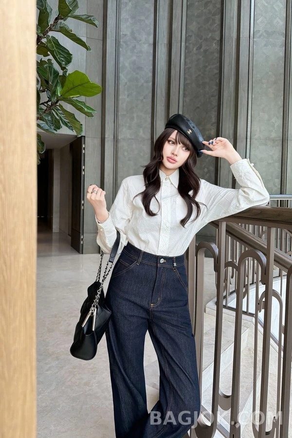 샤넬 샤넬 로고 데님 스트레이트 팬츠 상세 이미지