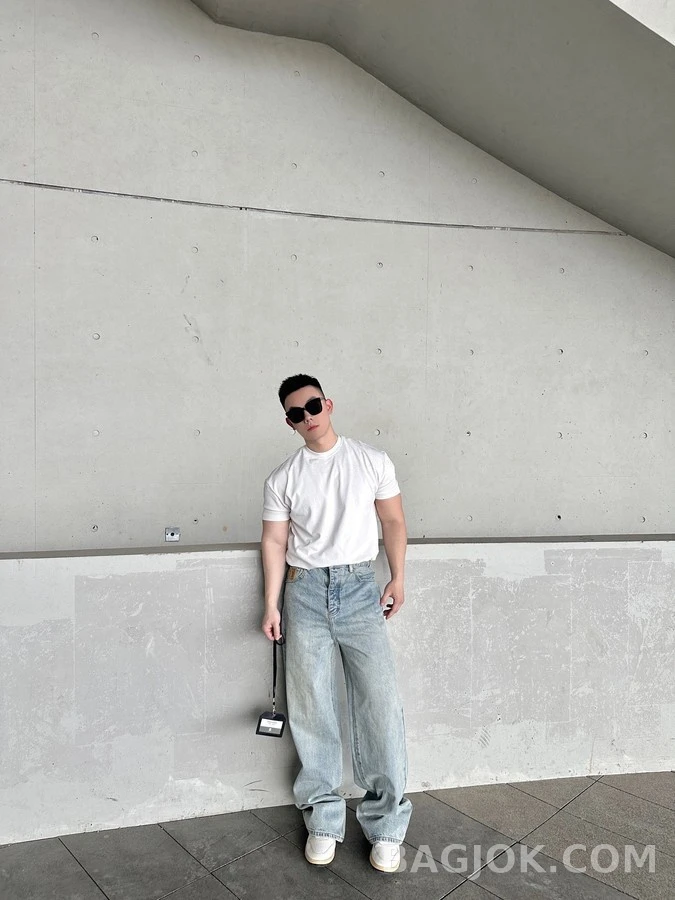루이비통 루이비통 워싱 와이드 데님 팬츠 상세 이미지
