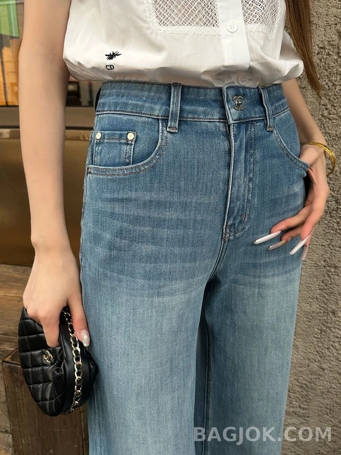 샤넬 샤넬 더블 C 버튼 플레어 데님 팬츠 상세 이미지