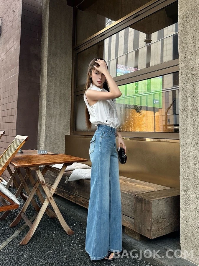 샤넬 샤넬 더블 C 버튼 플레어 데님 팬츠 상세 이미지
