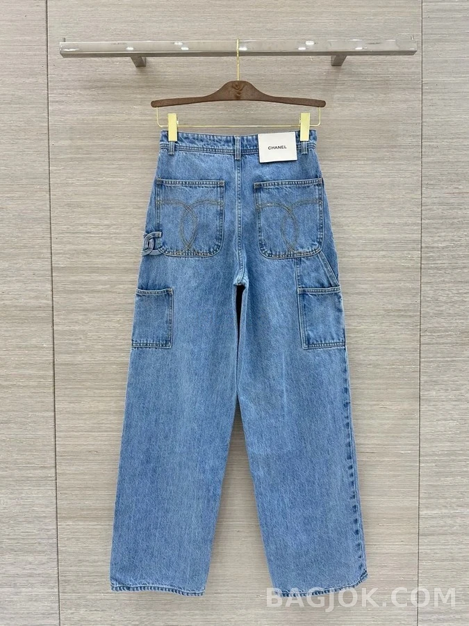 샤넬 샤넬 더블C 와이드핏 데님 팬츠 상세 이미지