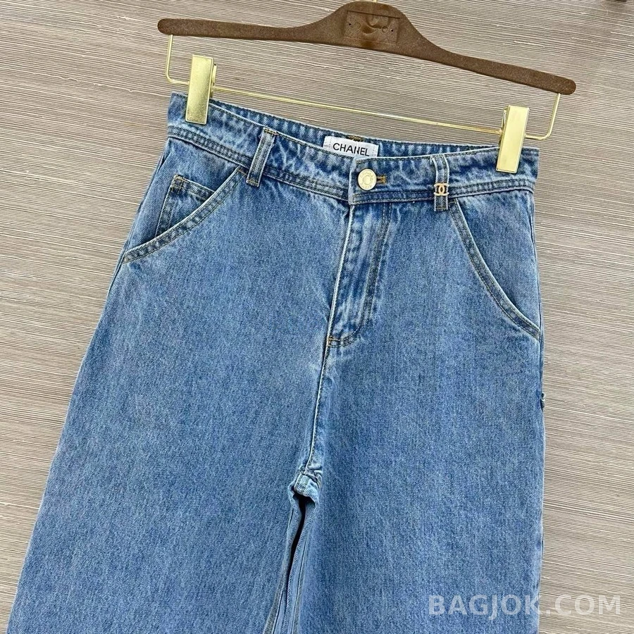 샤넬 샤넬 더블C 와이드핏 데님 팬츠 상세 이미지